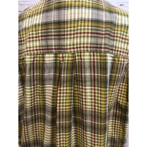 Woolrich Large Plaid Mens short sleeve button front shirt Woolen Mills Cotton - Picture 9 of 9